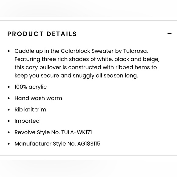 $128 CURRENT SEASON TULAROSA CHUNKY CHEVRON COLORBLOCK SWEATER REVOLVE MAJORELLE - Picture 8 of 8